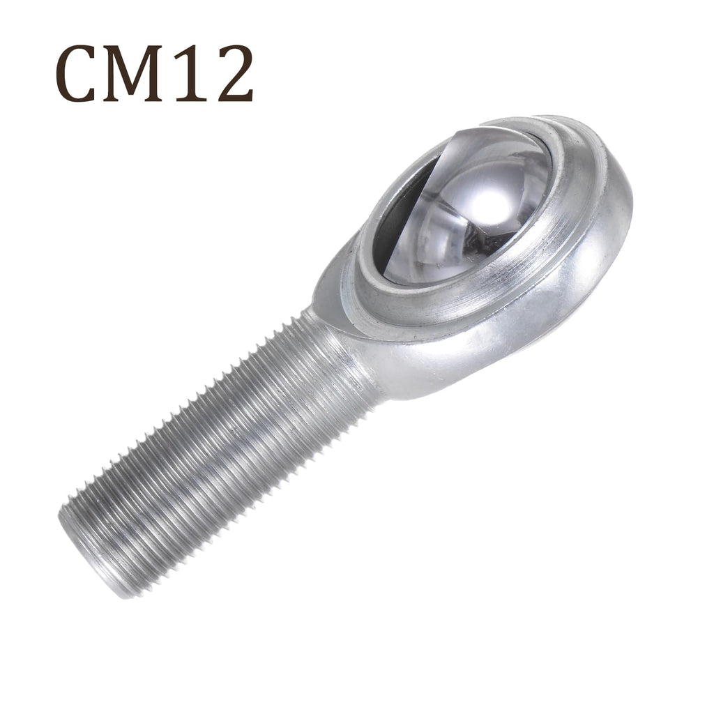 Kozelo CM12 Rod End Joint Bearing - [3/4" Bore, 3/4-16 UNF Right Hand Thread] Male Rod End with Jam Nuts, 45# Carbon Steel