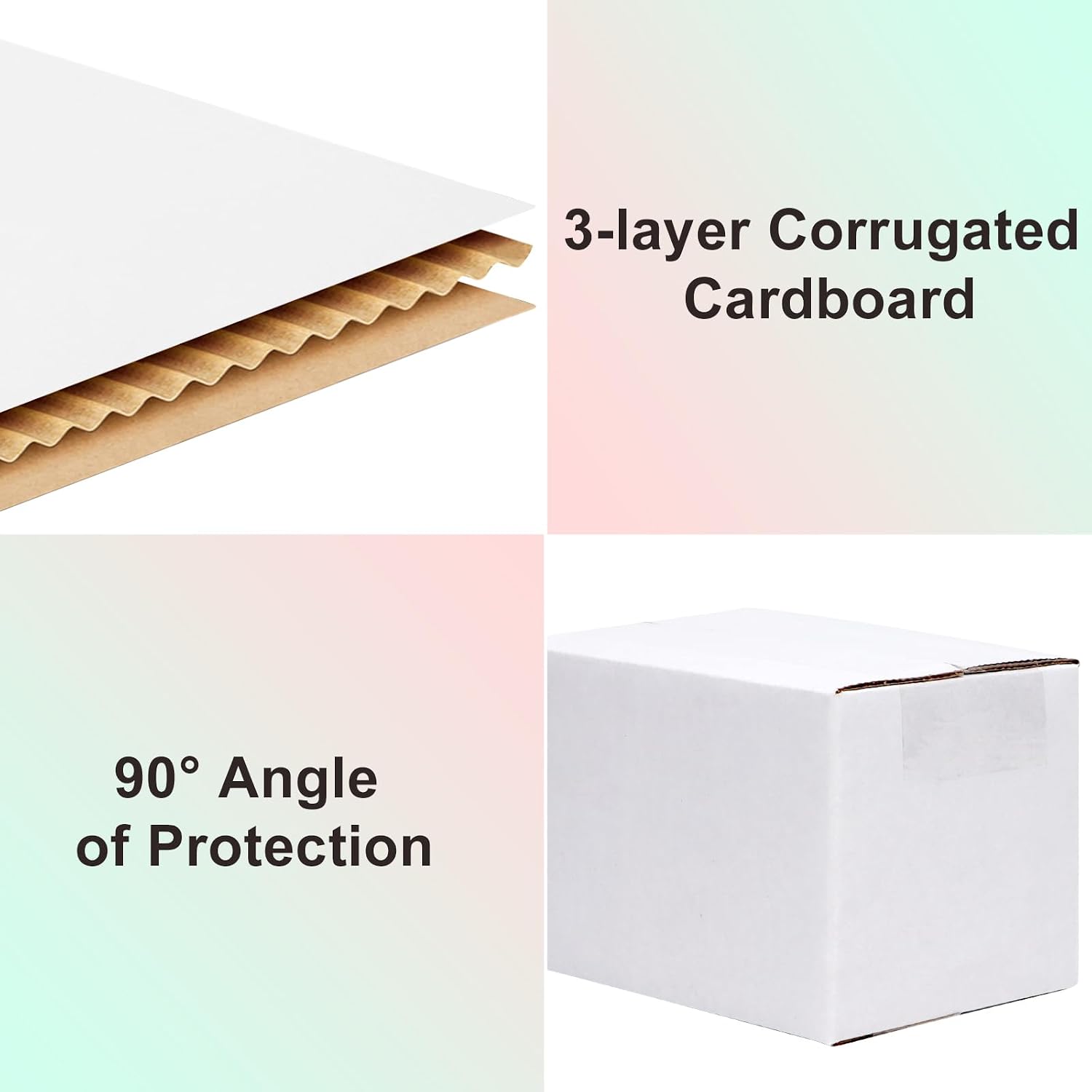 6x4x4 Shipping Boxes 50 Pack, White Cardboard Boxes Kraft Corrugated Mailer Boxes for Small Business