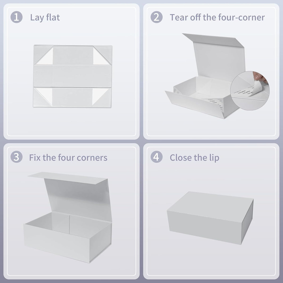 White Gift Box with Magnetic Lid,13.8x9x4.5 In Large Present Packaging Box