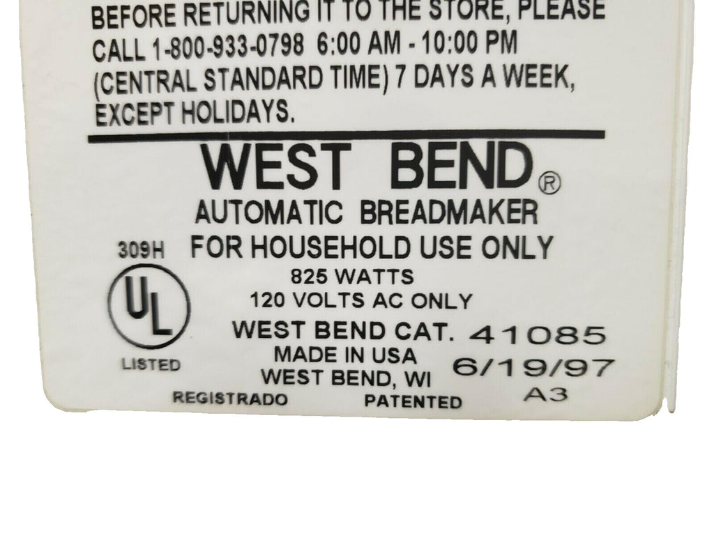 Set of Pan Seal Kits for West Bend Bread Maker Models 41085 41085Z only