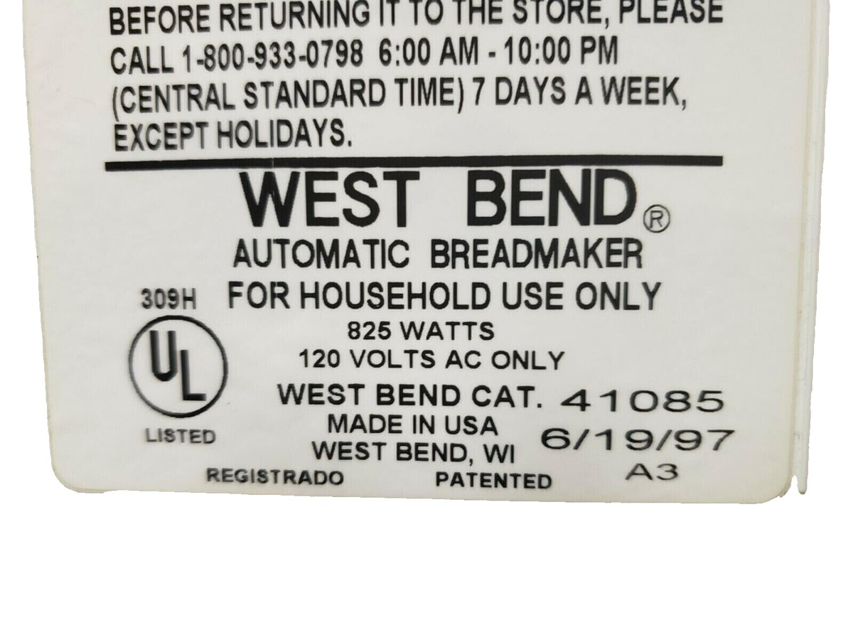 Set of Pan Seal Kits for West Bend Bread Maker Models 41085 41085Z only