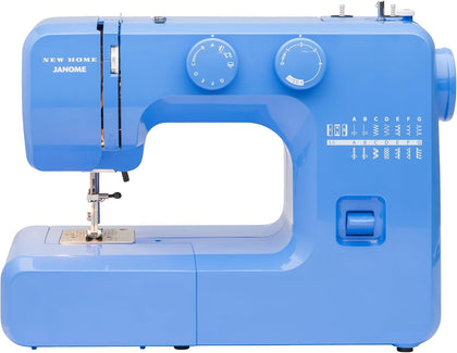 Blue Couture Easy-to-Use Sewing Machine with Interior Metal Frame, Bobbin Diagram, Tutorial Videos, Made with