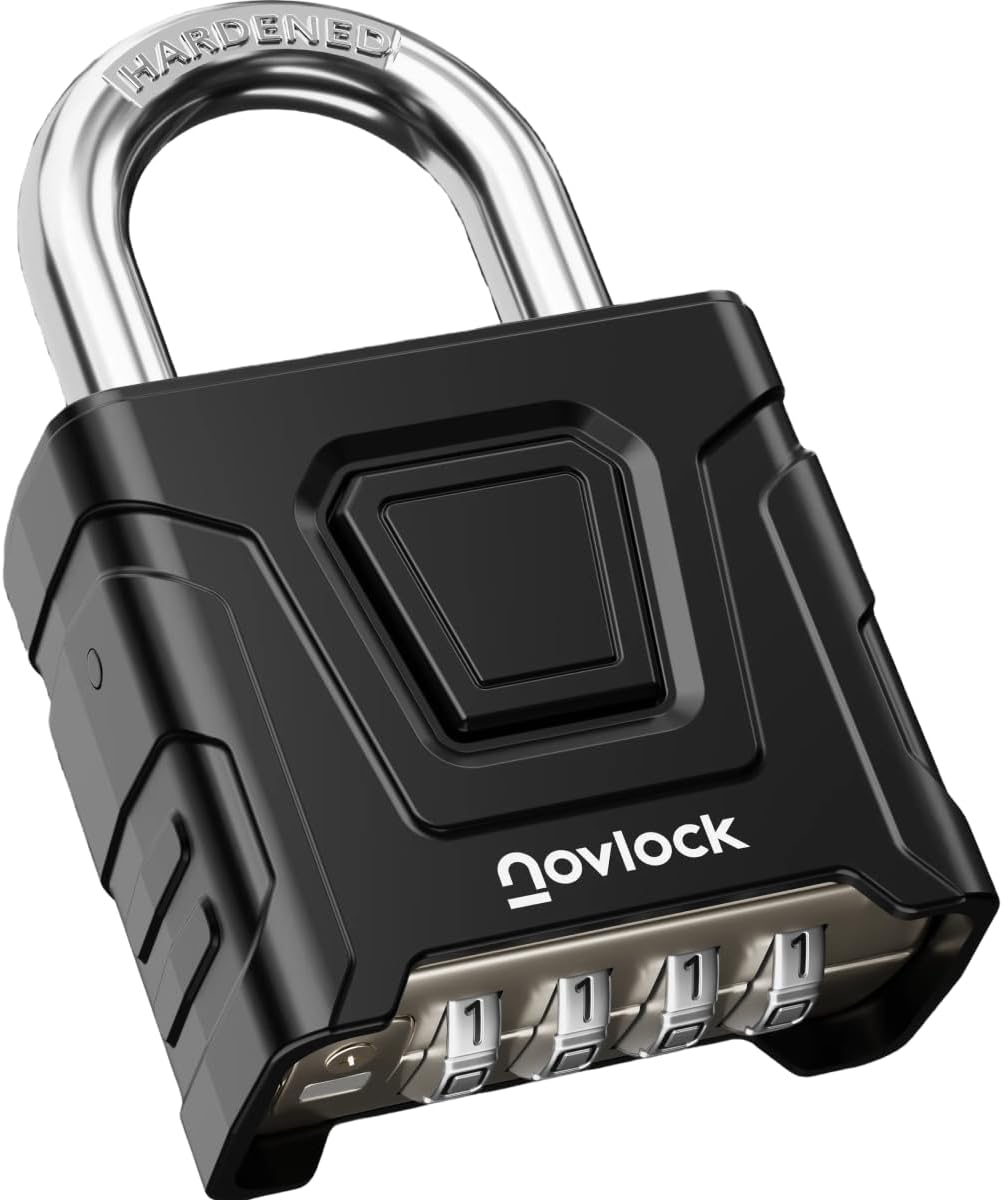 Outdoor Combination Lock, Weatherproof, Large Heavy Duty Padlock | Cut Resistant 0.31” Hardened Steel Shackle