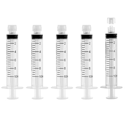 10mL Luer Lock Syringe with Cap - Sterile Individually Wrapped Without Needle - Leak-Proof Accurate Measurement
