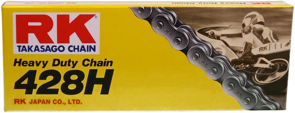 RK Racing Chain M428H-140 (428 Series) 140-Links Standard Non O-Ring Chain with Connecting Link
