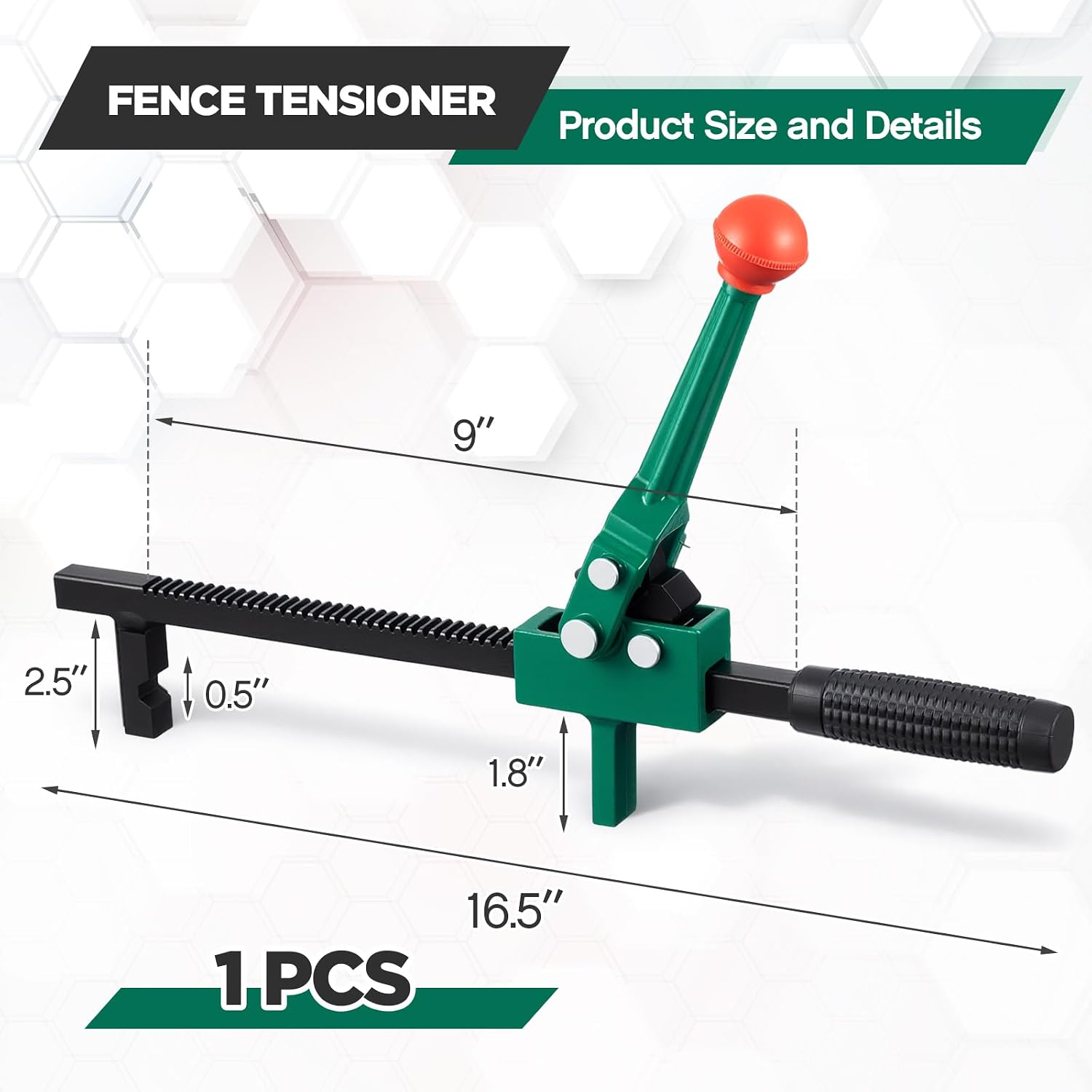 1 Pc Chain Link Fence Stretcher Tool Ratcheting Wire Tightener Puller for Woven Wire Fence 1.7''-9'' Tension Range