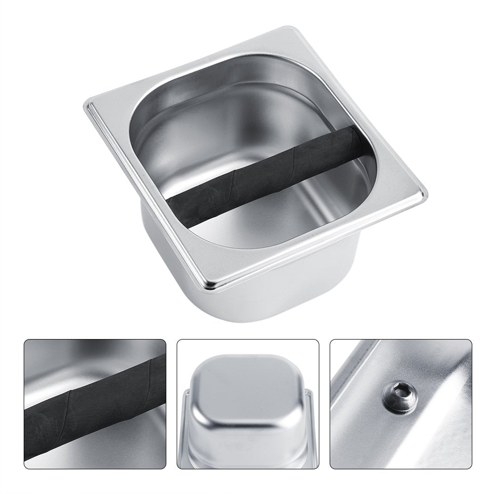Professional Espresso Knock Box, Stainless Steel Coffee Grind Knock Box Container for Coffee Maker Machine