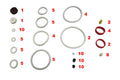Assorted White Pinball Rubber Ring Kit 98 Pieces