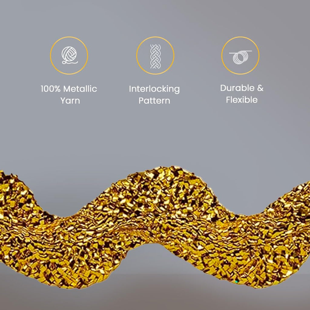 1/2" Medium RIC Rac Metallic Gold | (10 Yard Cut) Trim