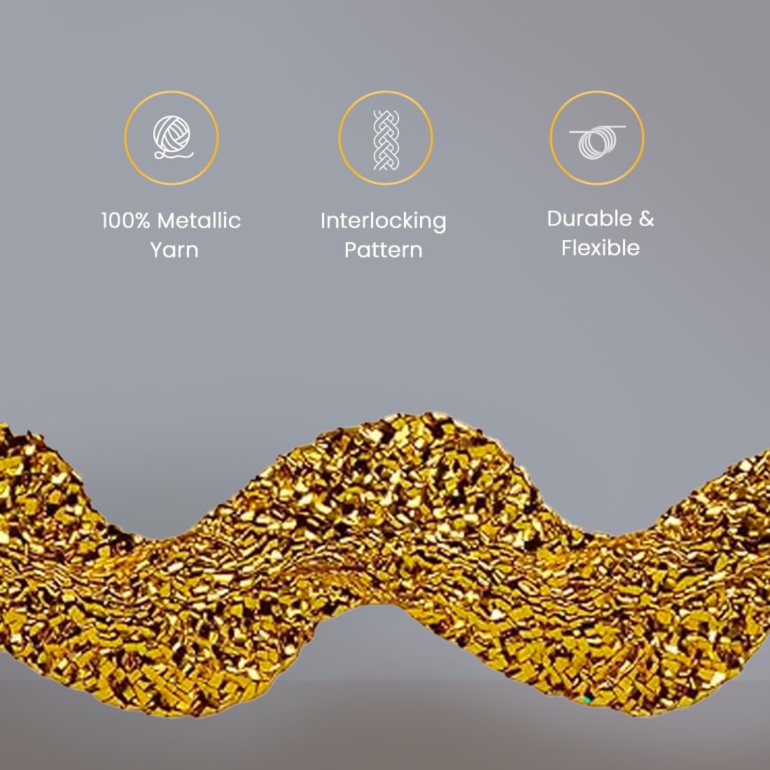 1/2" Medium RIC Rac Metallic Gold | (10 Yard Cut) Trim