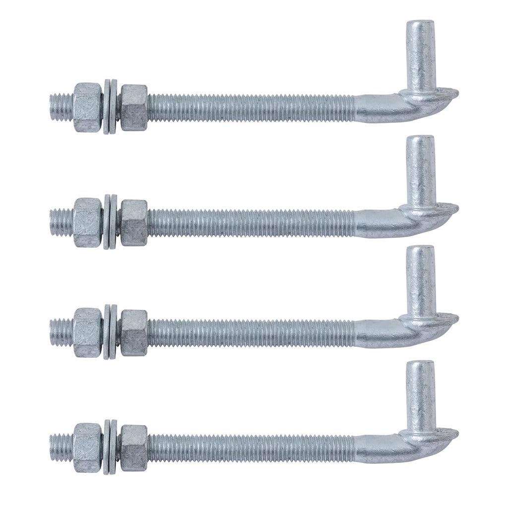 J Bolt Gate Hinge, 5/8" X 8" Heavy Duty Gate Hinge Bolt, 4-Pack