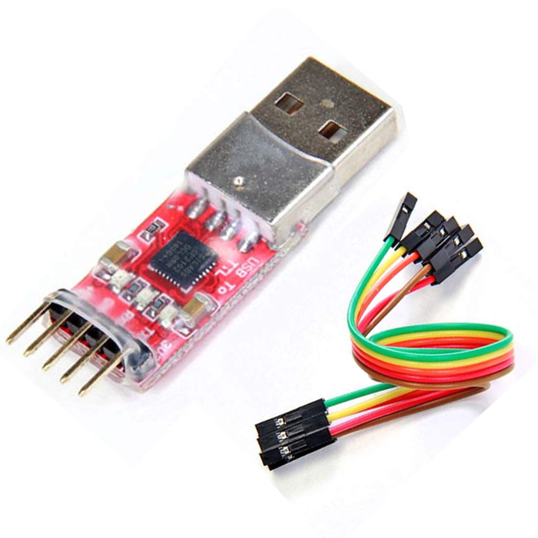 Hailege 2pcs CP2102 USB 2.0 to TTL UART Serial Converter Adapter Module 5 Pin STC PRGMR with Wire