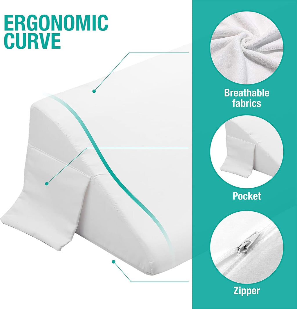 King Bed Wedge Pillow for Headboard Gap/Bed Gap Filler/Mattress Wedge to Fill 0-6" Gap Between Headboard and Mattress