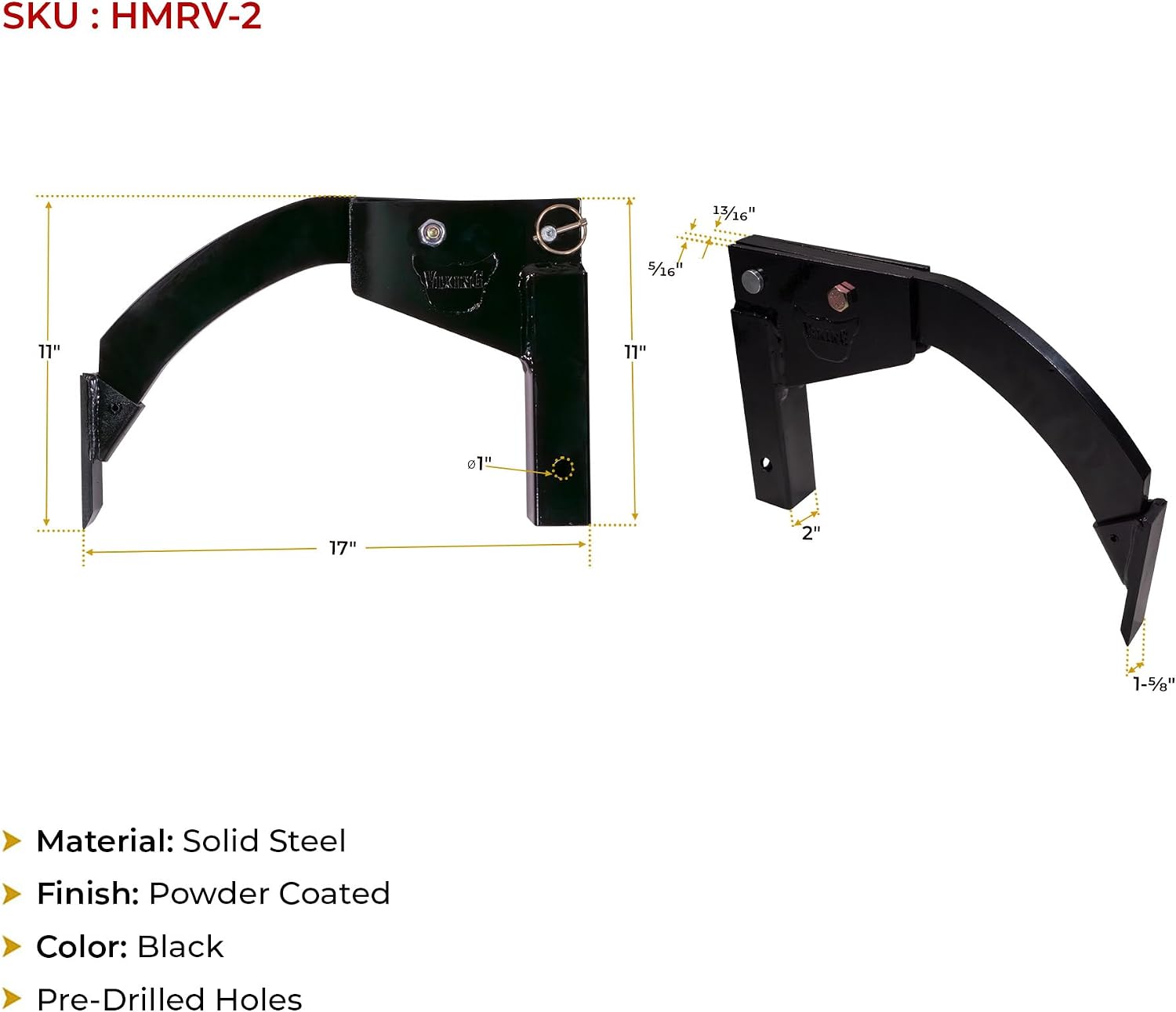 4 Point Hitch Mount Ripper for Trencher Attachment - 2" Receiver Hitches - 16" Ripper Shank Subsoiler for Plow &