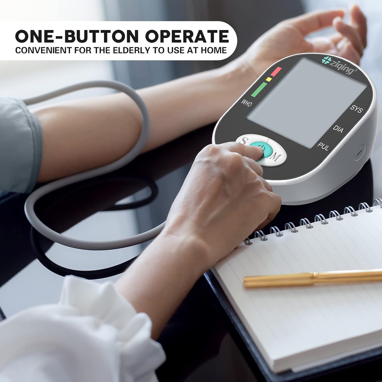 Blood Pressure Monitor, Bp Machine with Large Upper Arm Cuff of 8.7-17.3 Inches, Large Screen, Total 198 Memories for