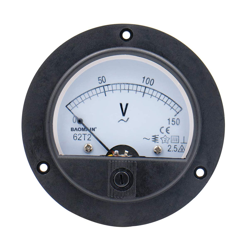 BAOMAIN 62T2 AC 0-150V Class 2.5 Analog Panel Volt Meter