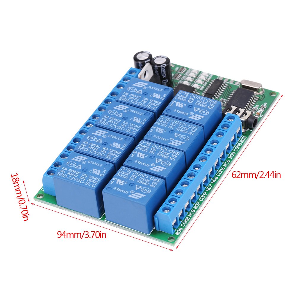 Dtmf Relay Board, AD22A08 DC 12V 8CH DTMF Relay Phone Voice Decoder Remote Controller Switch Module