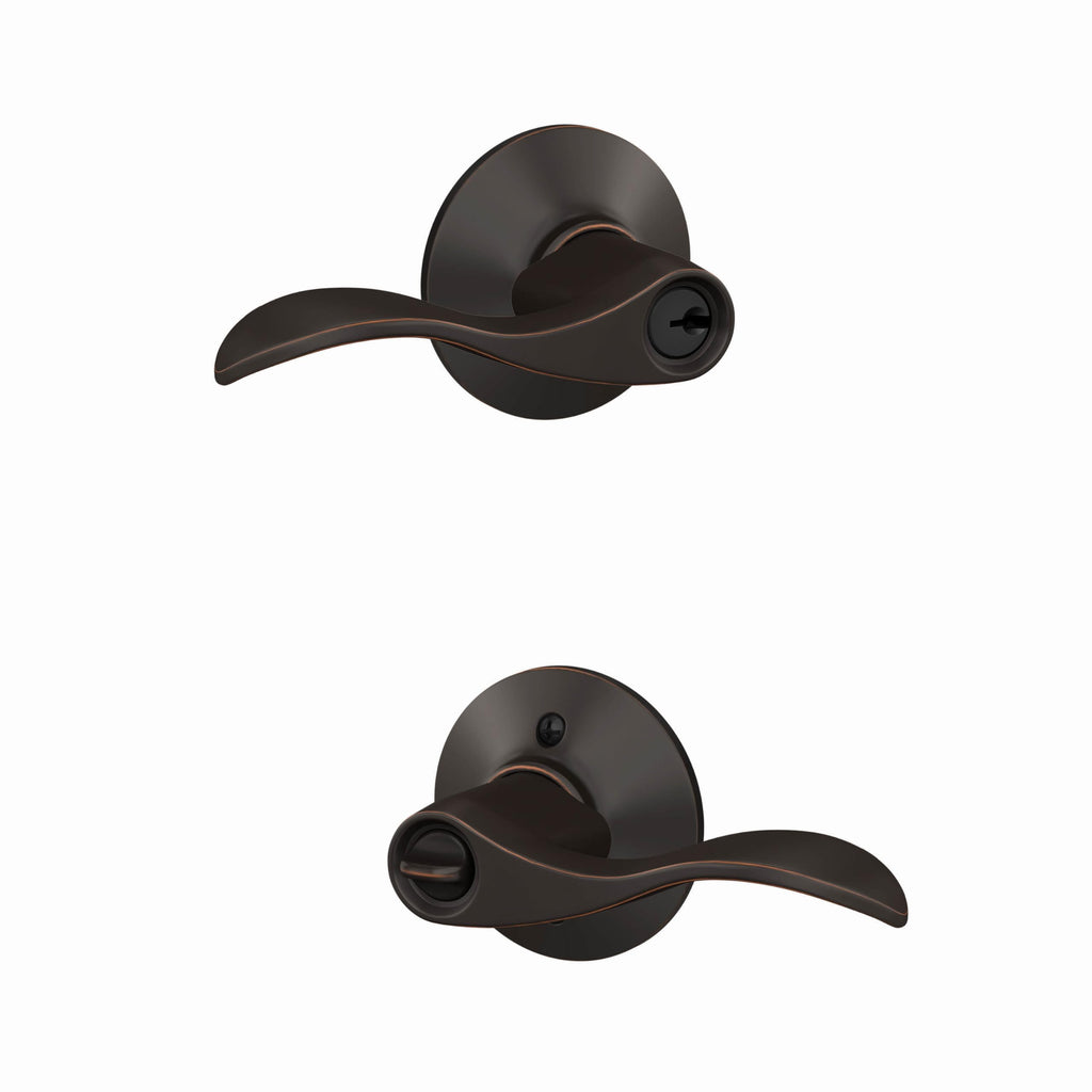 Accent Keyed Entry Door Handle, Reversible, Aged Bronze