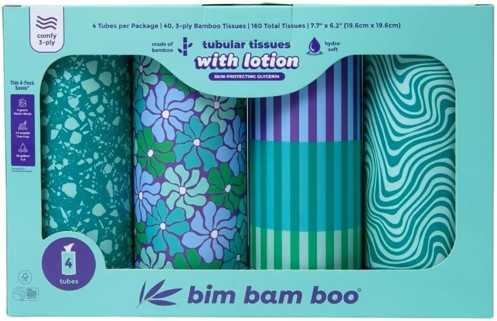 Bamboo Tubular Lotion Facial Tissue - 4pk/40ct