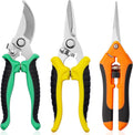 Garden Pruning Shears 3 Pack Gardening Shears Garden Scissors Stainless Steel Plant Flower Scissors Clippers Pruning