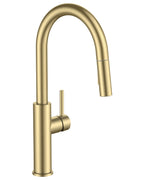 Kitchen Faucet with Pull Down Sprayer, Classic High Arc Gold