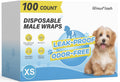 100 Count Dog Belly Bands for Male Dogs, Male Dog Diapers Disposable, Leakproof Dog Wraps with Wetness Indicator
