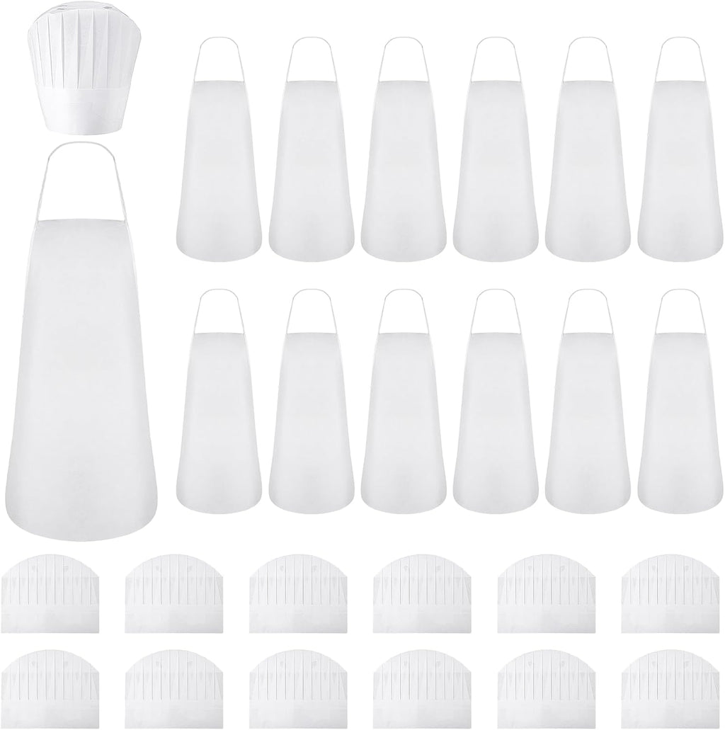 Disposable Non Woven Apron Chef Hat Set for Adult