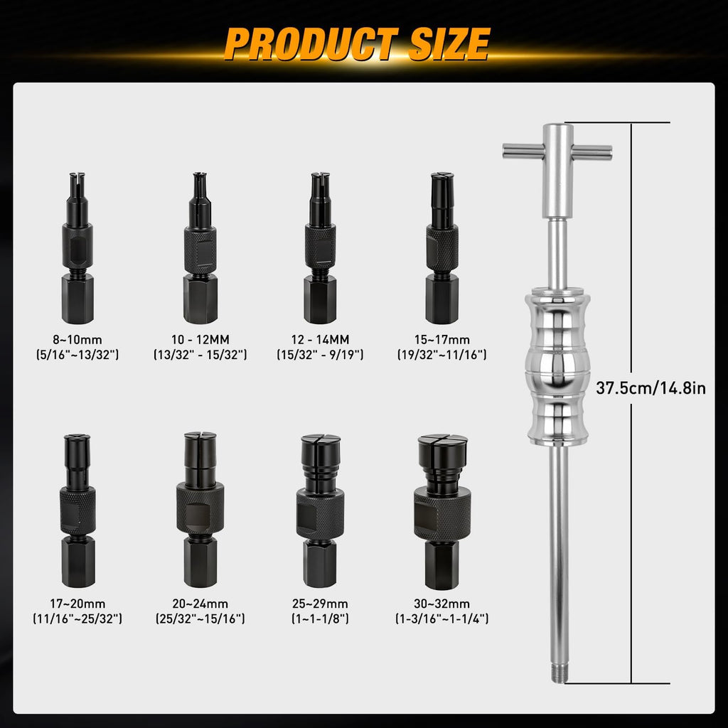 9PCS Blind Inner Bearing Puller Set with Slide Hammer 8-32MM Collets
