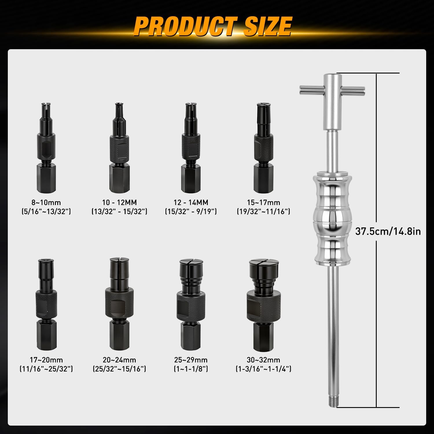 9PCS Blind Inner Bearing Puller Set with Slide Hammer 8-32MM Collets