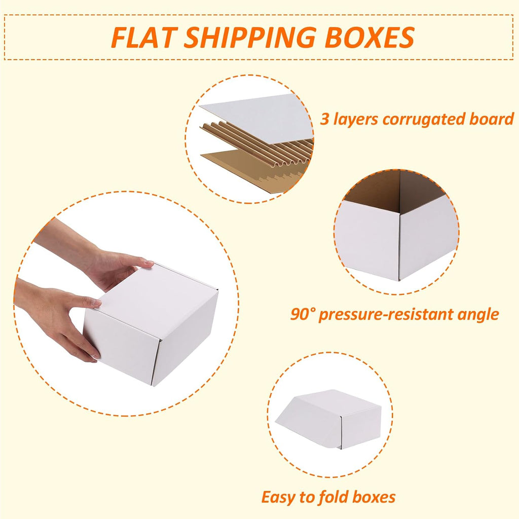 9x6x4 Shipping Boxes Set of 30, White Corrugated Cardboard Mailer Box for Packing Small Business
