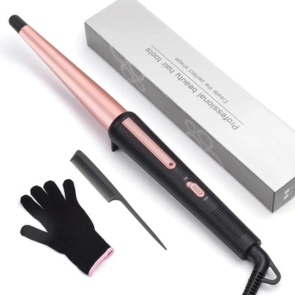 Hair Curling Iron Wand 0.5-1",210℃ for Classic Curls&Natural Waves | Professional Ceramic Hair Curler with