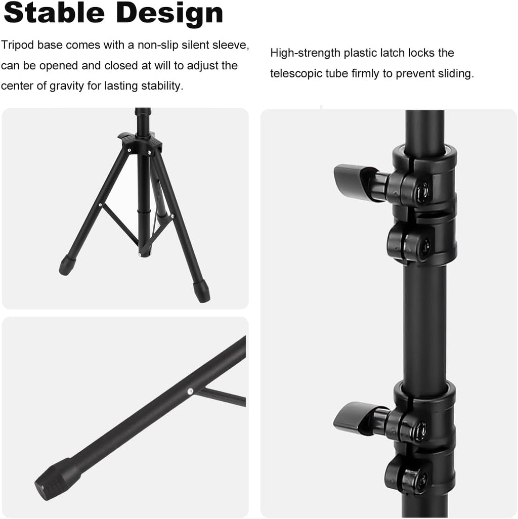 Tattoo Armrest Stand with Tray & Tripod Base — Tattoo Arm Leg Rest Stand Adjustable Height & Angle, Portable Leather