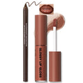 Natural Nude Lip Combo, Nourishing Lip Gloss&Brown Lip Liner Kit | Moisturizing High Shine Finish for Juicy Volume