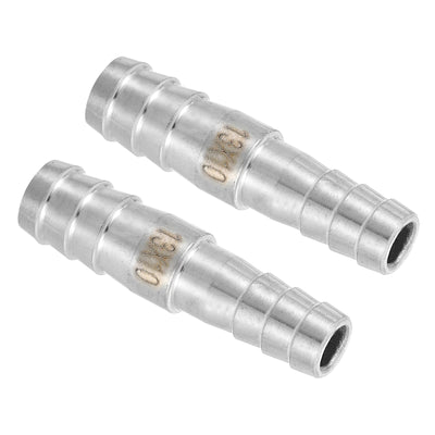 uxcell 2Pcs 1/2" to 3/8" Hose Barb Reducer Pipe Fitting, 304 Stainless Steel Hose Pipe Fitting Sanitary Adapter for Vacuum Systems, Industrial Pipe Connections, Silver