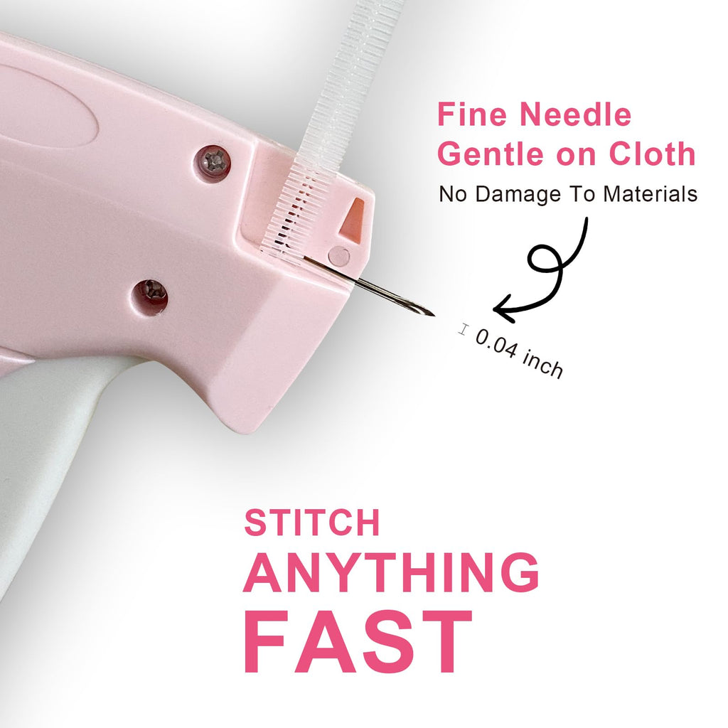 Stitch Gun for Clothes -Handheld Stitch Quick Clothing Fixer - Mini Tag Gun - Includes 6 Fine Needles, 2000 Fasteners