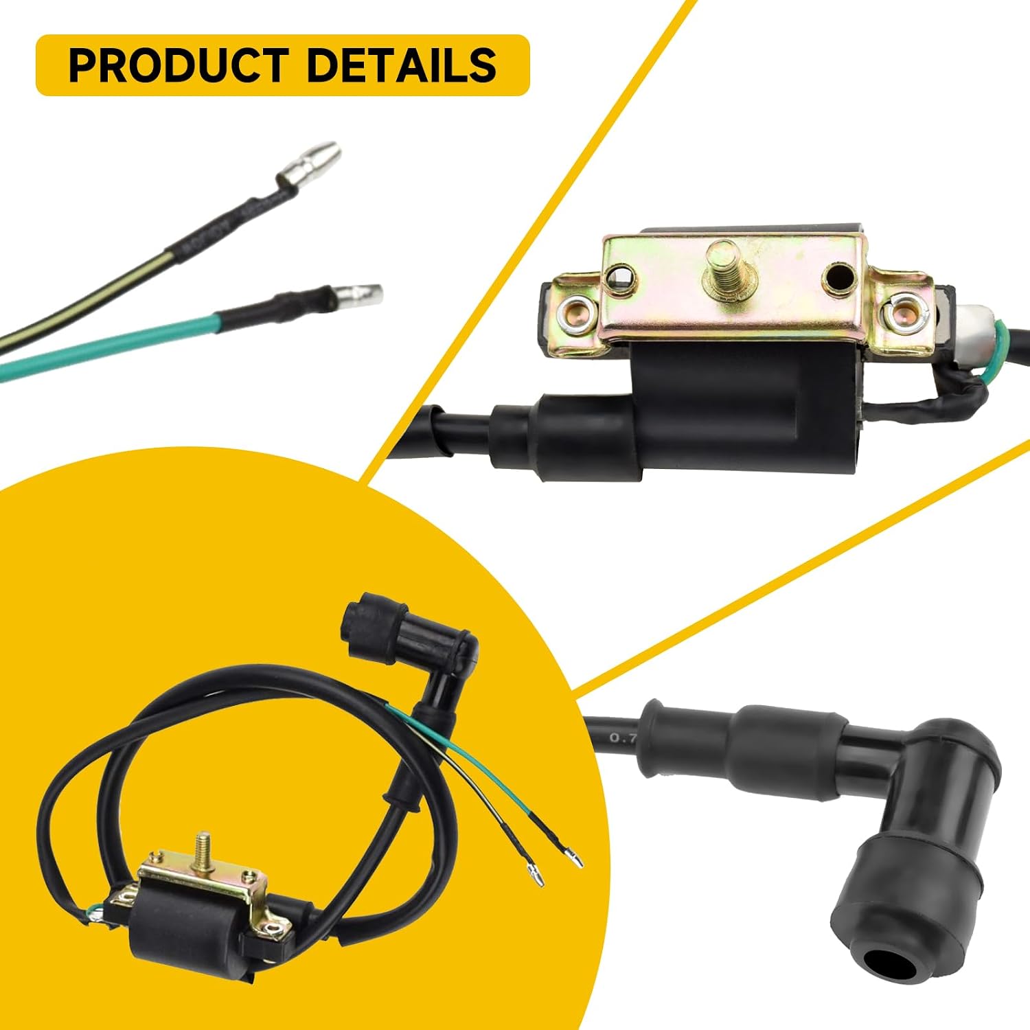 Ignition Coil and A7TC Spark Plug for Coolster 125cc 110cc 90cc 70cc 50cc Taotao DB10 Cheetah Roketa Baja Kazuma