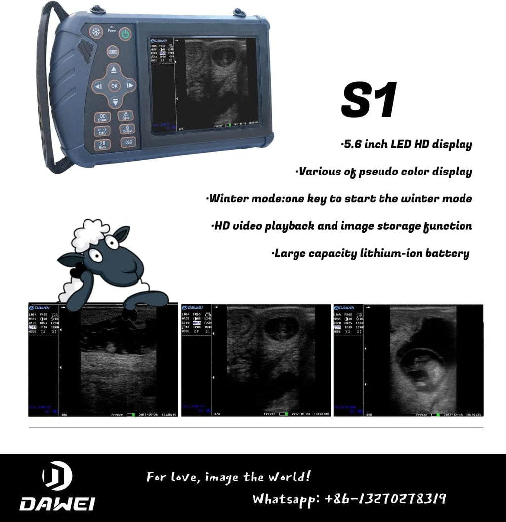 S1 Veterinary Ultrasound Machine for Pregnancy Portable Vet Handheld Scanner B-Ultra Sound Lightweight Ultrasound