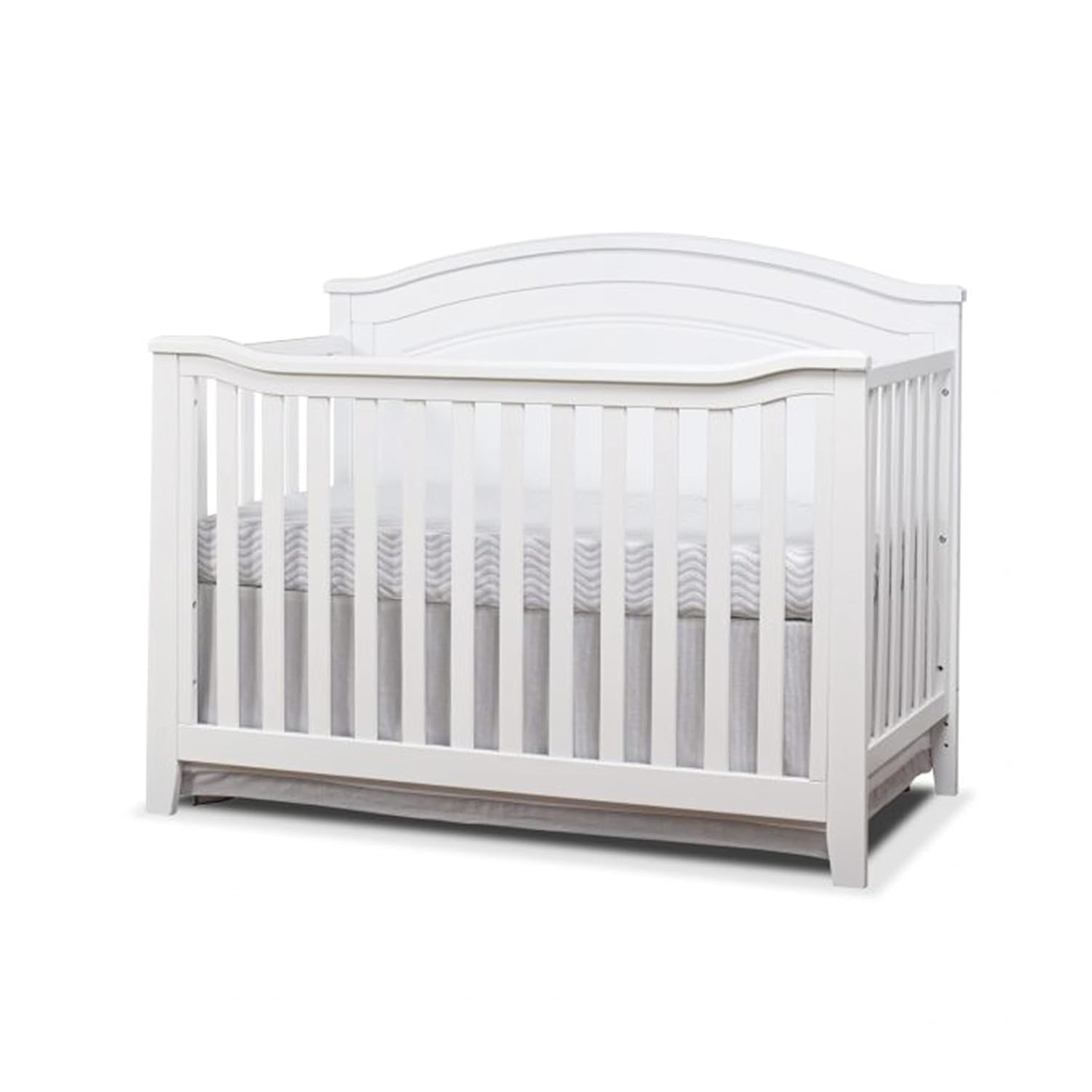 Furniture Berkley Round Top Crib, Classic 4-in-1 Convertible Crib, Made of Wood, Non-Toxic Finish, Wooden Baby Bed
