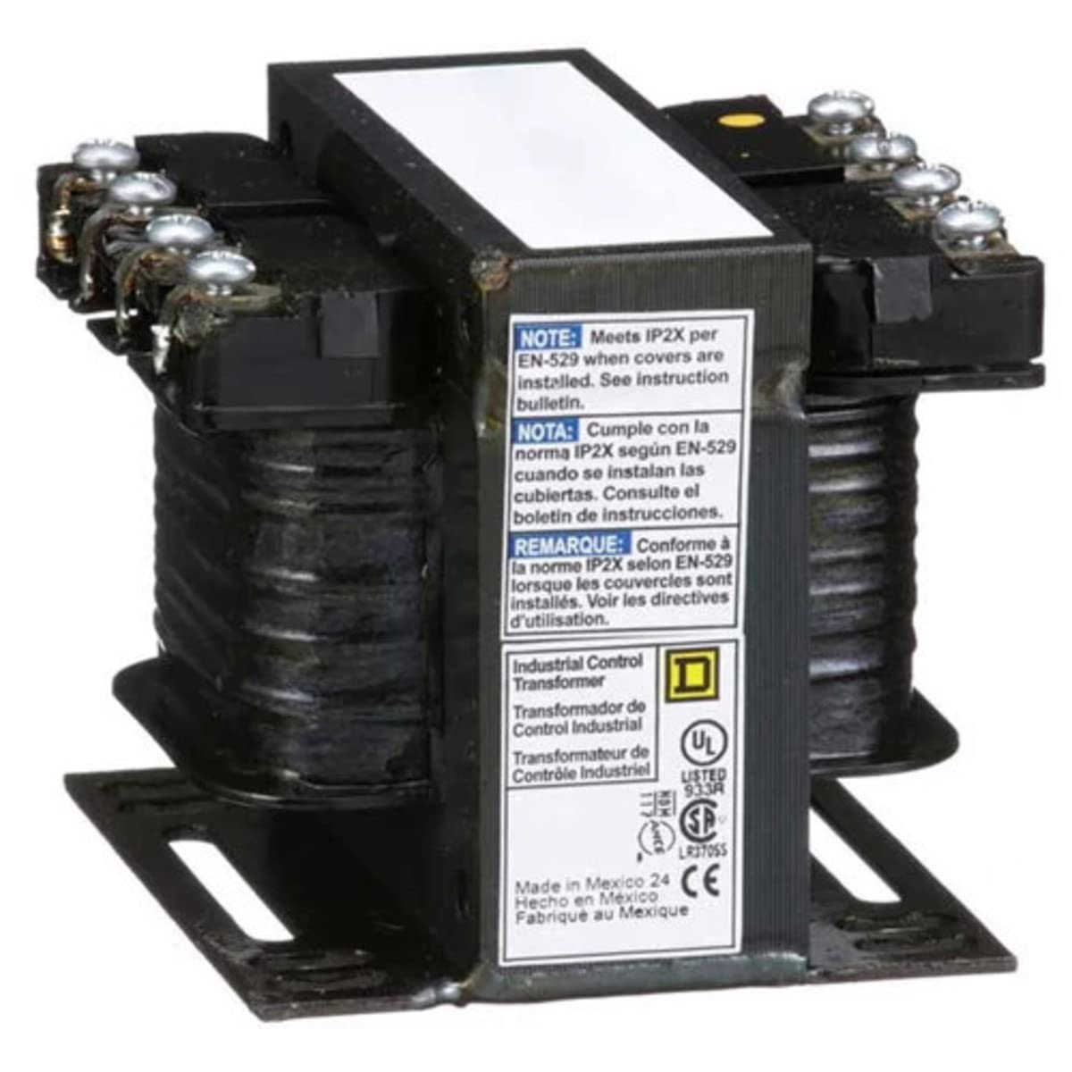Square D - 9070T75D14 - Control Transformer, 75 VA Rating, 208VAC Input Voltage, 24VAC Output Voltage