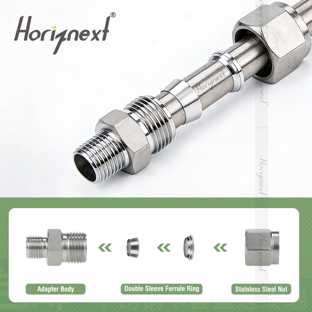 1/2 Compression Fitting, Stainless Steel 304 Tube Fittings, 1 Pc