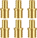 6 Pack 3/4" × 1/2" Brass PEX straight Coupling Fittings