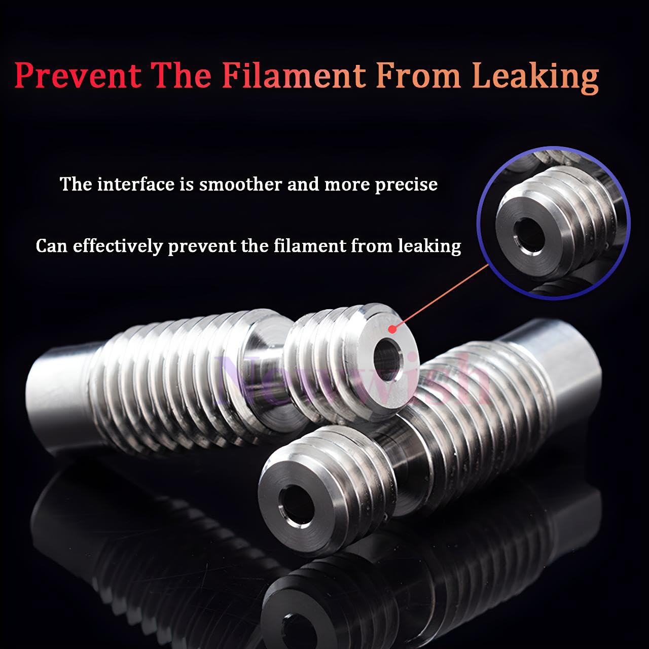 V6 Heatbreak,V6 All Metal Titanium Alloy Heatbreak Smooth V6 Heat Break for V6 Volcano Hotend,Heater Block for Prusa