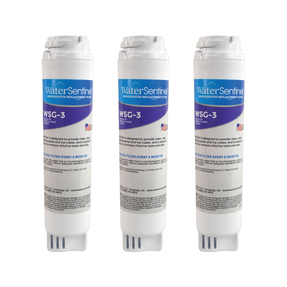 WaterSentinel WSG-3 Refrigerator Replacement Filter: Fits GE MSWF Filters (3 Pack)