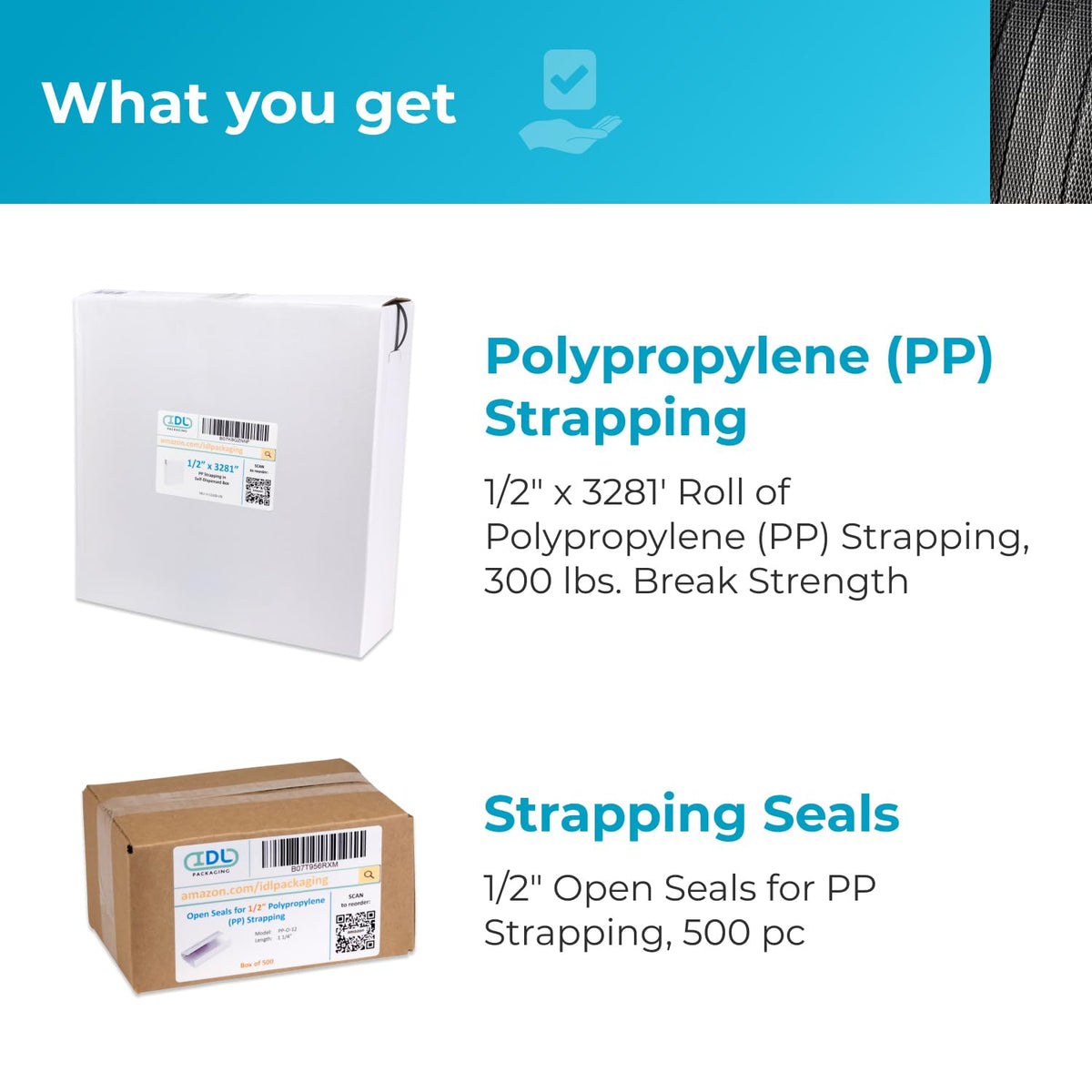 Refill for Portable 1/2" Polypropylene (PP) Strapping Kits - 1/2" x 3281' Polypropylene Strapping Coil with 300 lbs