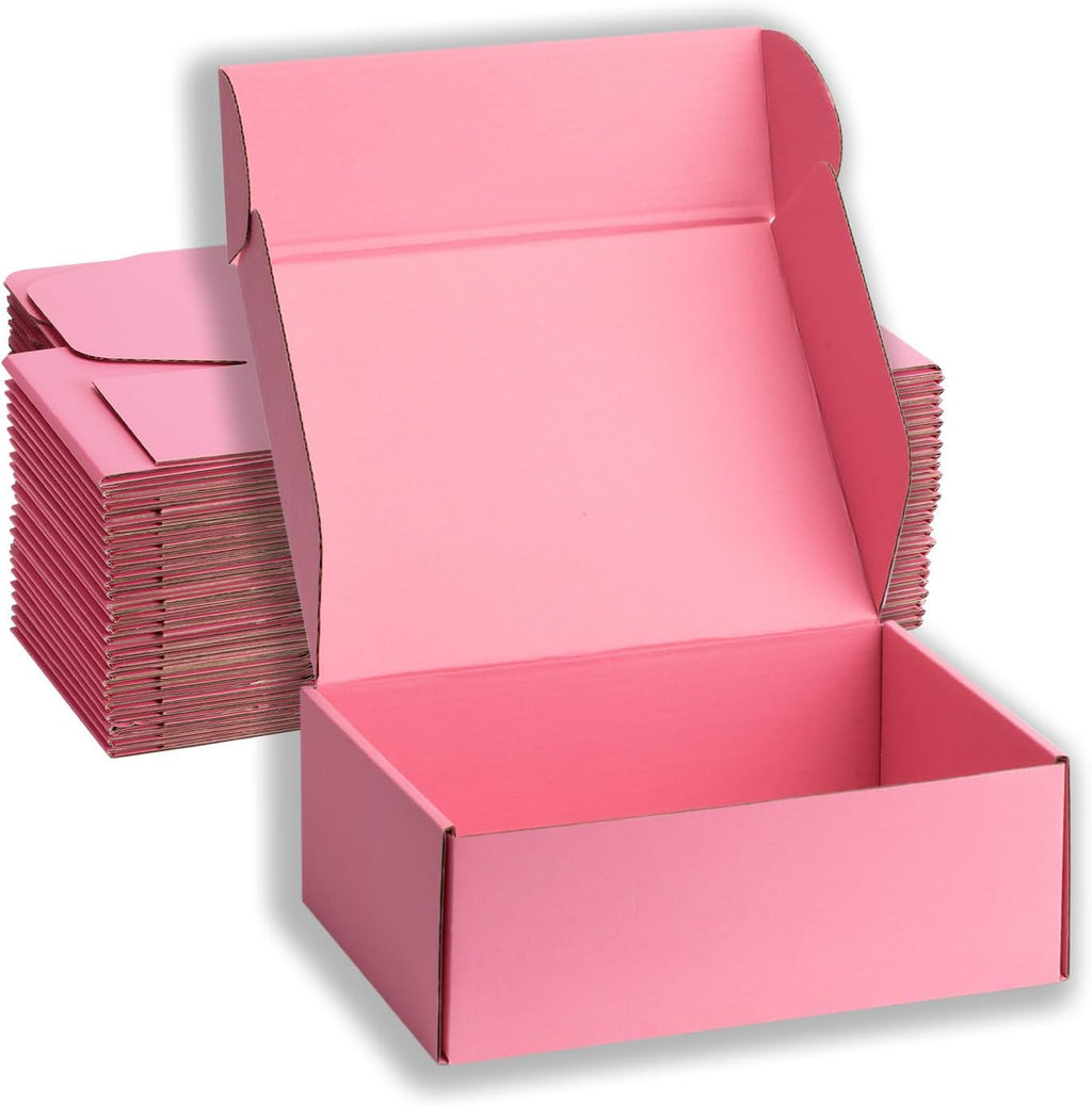 Pink Shipping Boxes 12x9x4 Inches, 20 Pack
