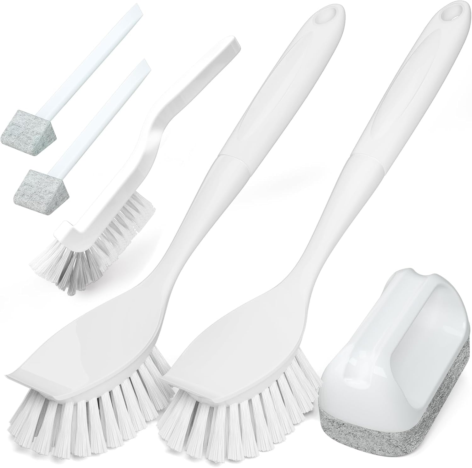 Dish Brush Cleaning Brush Set for Cleaning Groove Gap,White | Dish Brush Set Cleaning Brush Set, Scouring Pad for