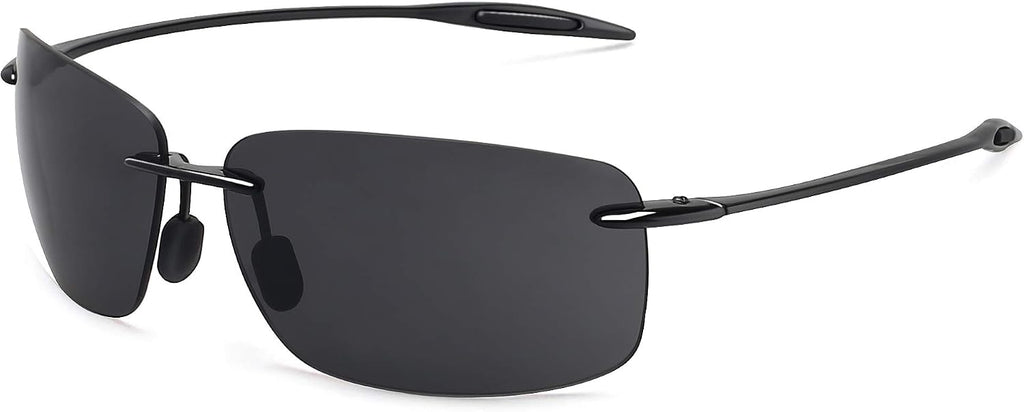 JULI Sports Sunglasses for Men Women Tr90 Rimless Frame for Running Fishing Golf Surf Driving MJ8009