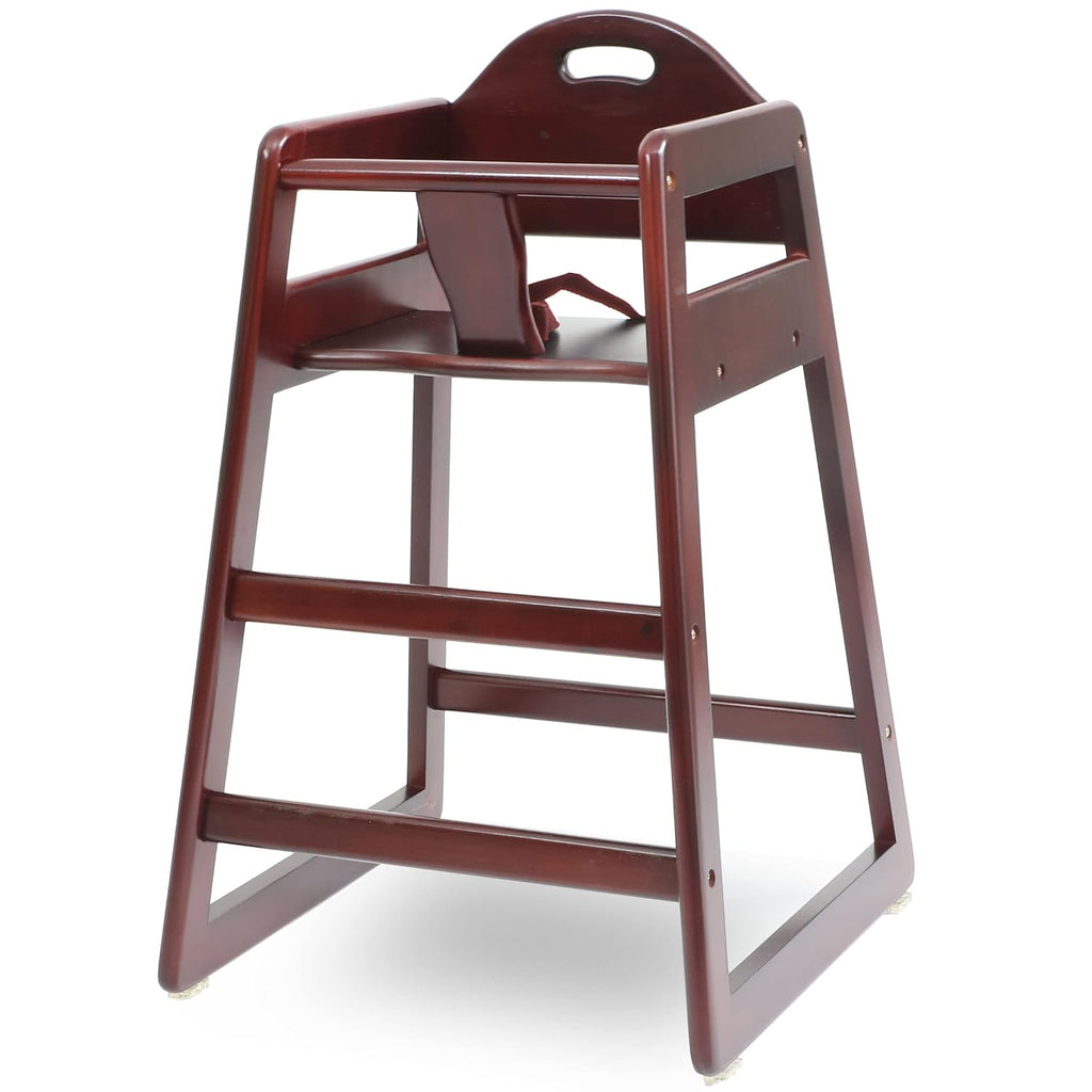 Wooden High Chair for Baby & Toddler – Restaurant-Style Stackable HighChair with Commercial Grade Solid Wood for