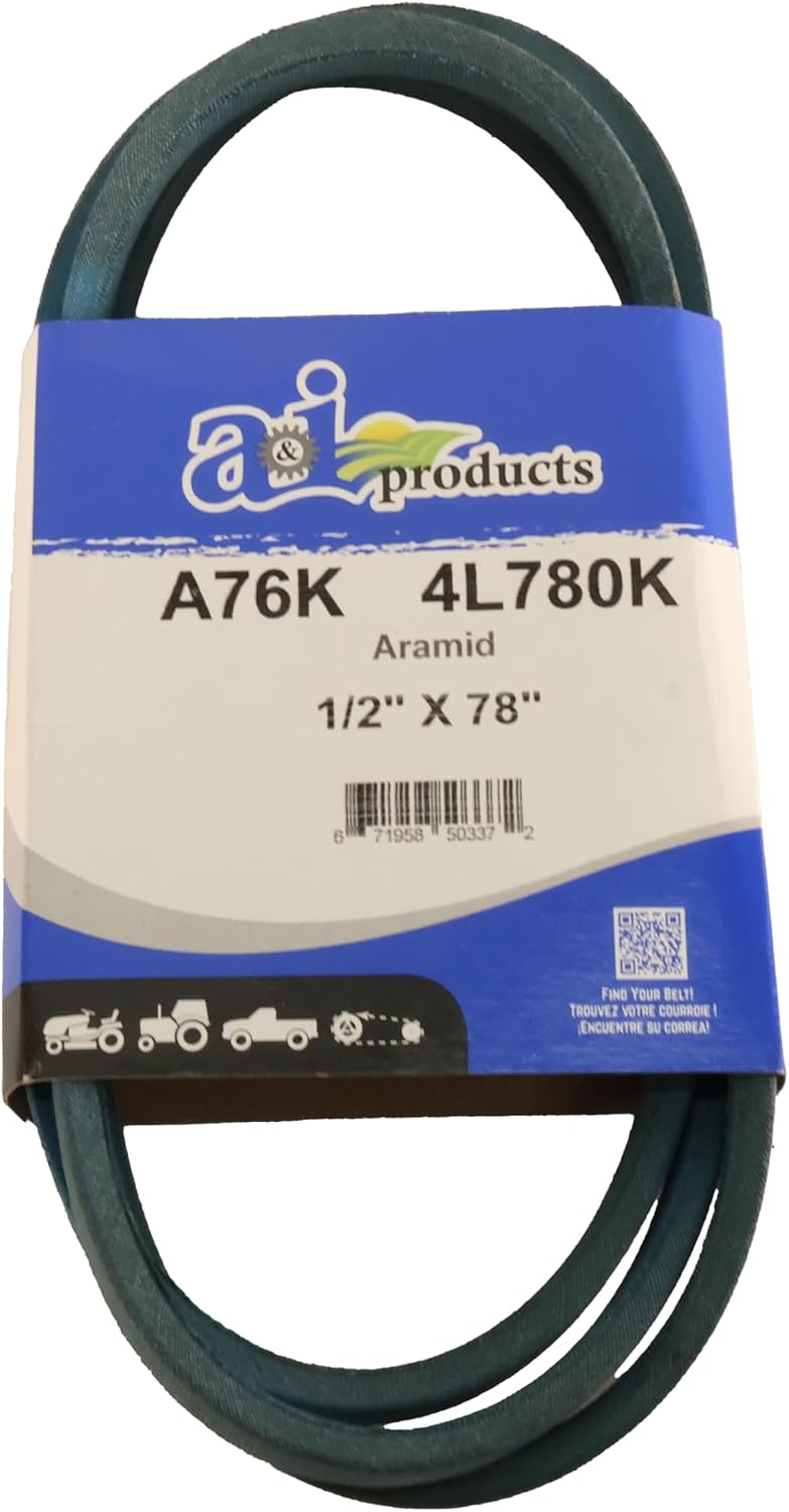 A&I A76K Premium Kevlar V-Belt - 1/2" Top Width, 78" Outside Circumference
