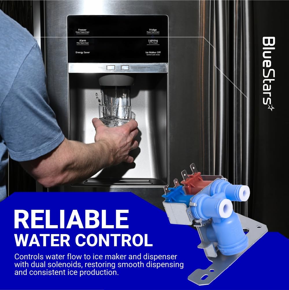 [Upgraded] BlueStars WR57X10051 Refrigerator Dual Inlet Water Valve for G.E
